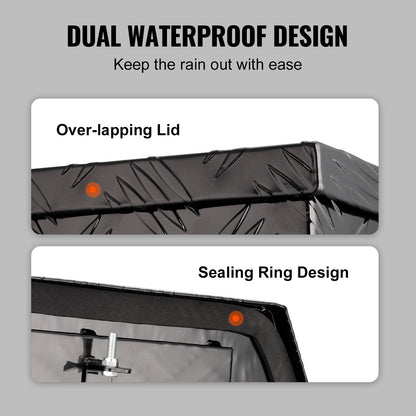 Trailer Tongue Box, Aluminiumlegering Diamond Plate Tongue Box Verktygslåda, Heavy Duty Trailer Box förvaring med lås och nycklar, Utility Trailer Tongue Box för pickup, husbil, trailer, 39"x16.5"x12