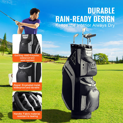 36” Golf Cart Bag 14 Way Organizer Divider Topp Flera fickor Välj färg