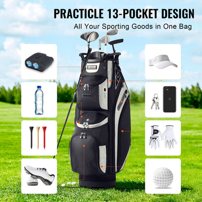 36” Golf Cart Bag 14 Way Organizer Divider Topp Flera fickor Välj färg