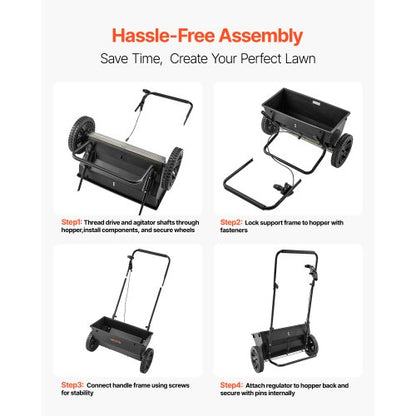 Walk-behind push spreader 50 kg Capacity 18 inch Spreading width