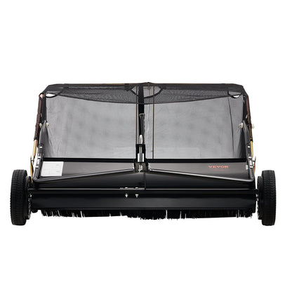 Tow-Behind Lawn Sweeper 42-inch Leaf Yard Collector 12 cu.ft. Adjustable
