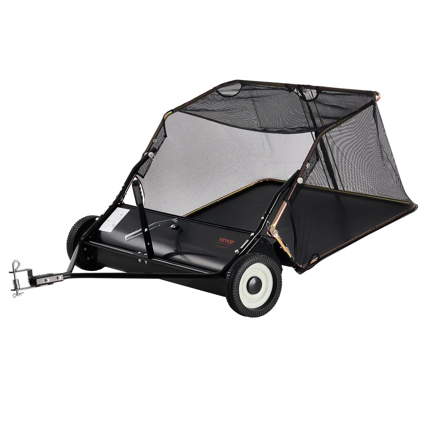 Tow-Behind Lawn Sweeper 42-inch Leaf Yard Collector 12 cu.ft. Adjustable