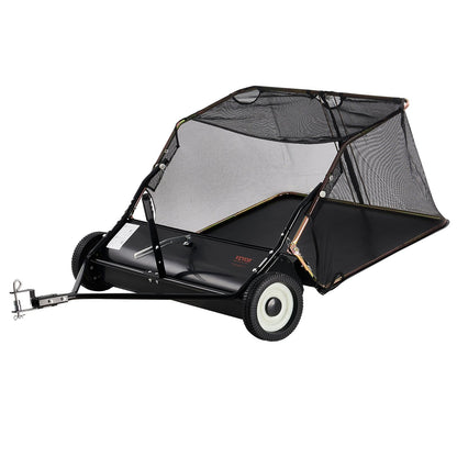 Tow-Behind Lawn Sweeper 42-inch Leaf Yard Collector 12 cu.ft. Adjustable