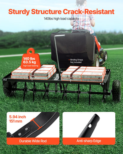 48" tow plug aerator with universal coupling lawn aerator towing behind