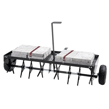 48" tow plug aerator with universal coupling lawn aerator towing behind