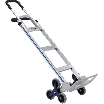 Stair Climbing Cart, 550 lbs Load Capacity, Aluminum Hand Truck with Dual Handles, Integrated Frame and Non-Slip Rubber Wheels, Multifunctional Stair Climber for Warehouse Airport
