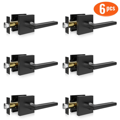 Passage door handle 6-pack matte black door handle Internal reversible lever