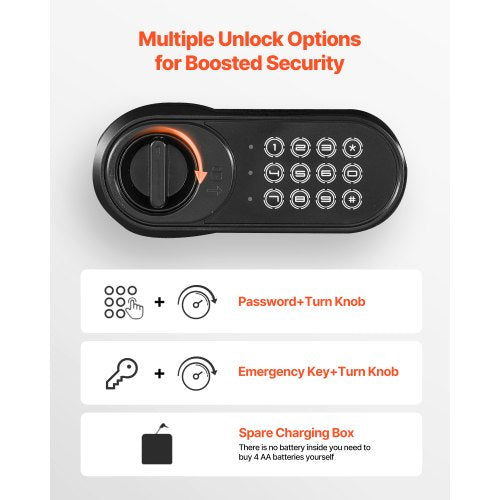3,6 kubikfot kassaskåp, stor kapacitet med framstycke och digital knappsats, kraftigt 3-vånings kassaskåp med reservnycklar för kontanter, bankkvitto, smycken, dokument, sedlar, svart |  EU