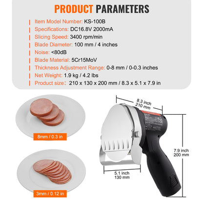 Elektrisk shawarmakniv sladdlös turkisk doner kebab köttskärare 2 blad