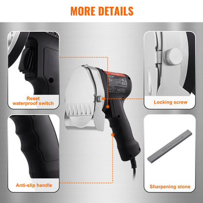 Elektrisches Schawarmamesser Türkischer Döner Kebab Fleisch Gyrosschneider mit 2 Klingen