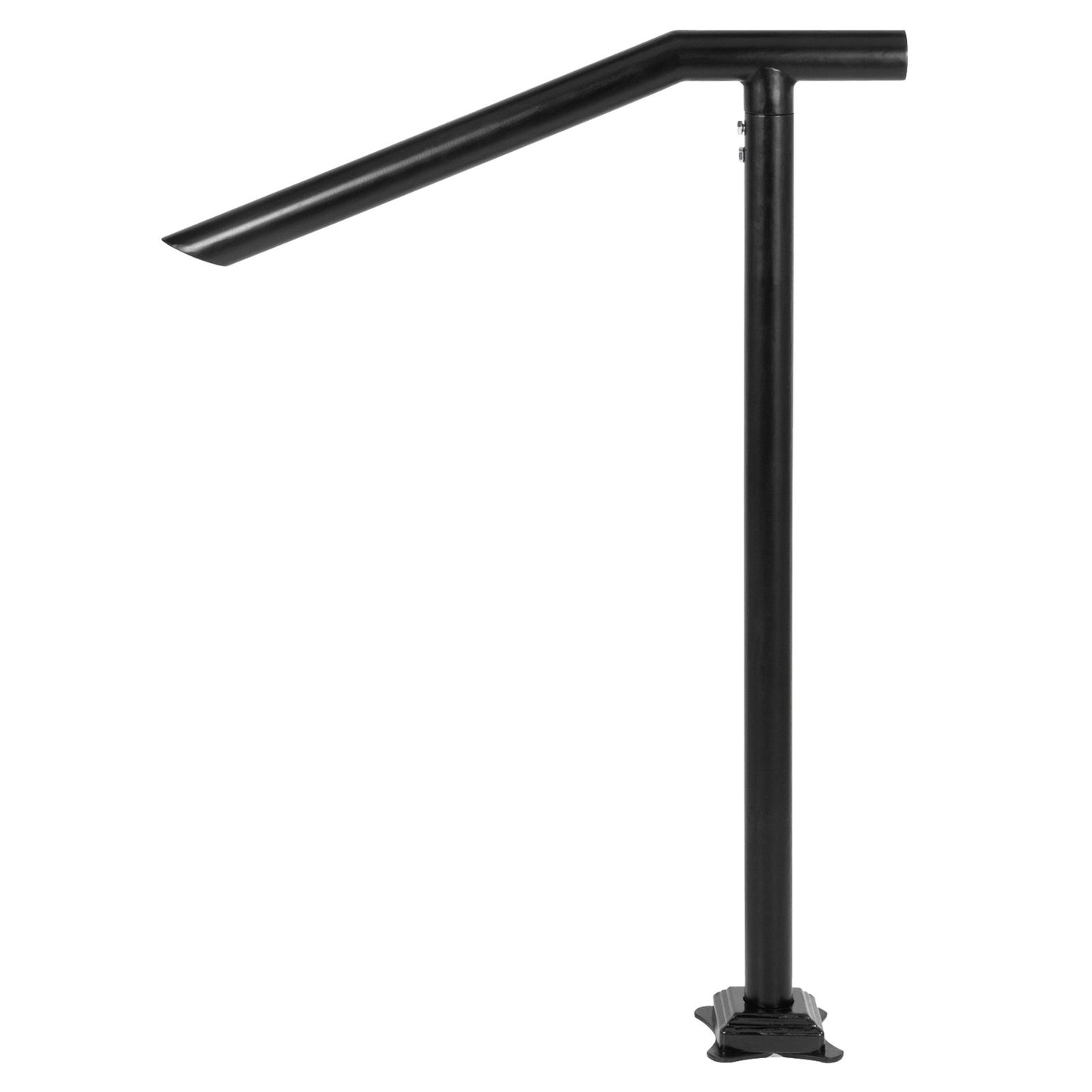 Handlauf, 1–3 Stufen, schwarzes Stahlgeländer für Stufen, 150 kg Tragkraft, Treppenhandlauf, rückseitig lackierter Metallhandlauf für Treppen, stilvolle Handläufe für Außenstufen mit Dehnschrauben und Bohrer