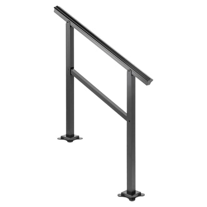 Außengeländer, 75 kg, Frachtgeländer, Außentreppe, Aluminium-Treppengeländer, 91,4 x 89,9 cm, Außentreppengeländer, Übergangsbereich von 0 bis 50°, Treppenhandlauf passend für 2–3 Stufen, mit Schraubensatz