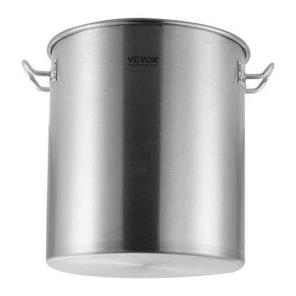 Stainless Steel Stockpot, 42 Quarts Large Cooking Pots, Cooking Pot Sauce Pot with Strainer, Lid and Handle, Heavy Duty Commercial Grade Stock Pot, Grinding Finish, for Large Groups Events Silver