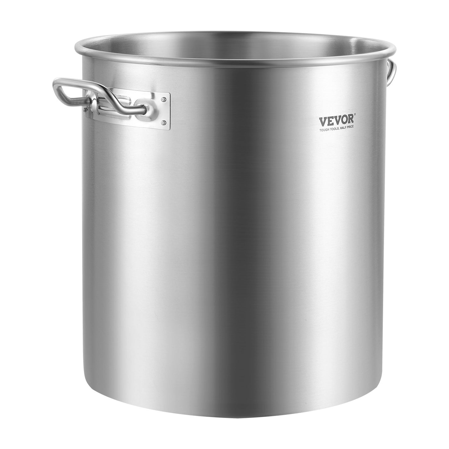 Stainless Steel Stockpot, 42 Quarts Large Cooking Pots, Cooking Pot Sauce Pot with Strainer, Lid and Handle, Heavy Duty Commercial Grade Stock Pot, Grinding Finish, for Large Groups Events Silver