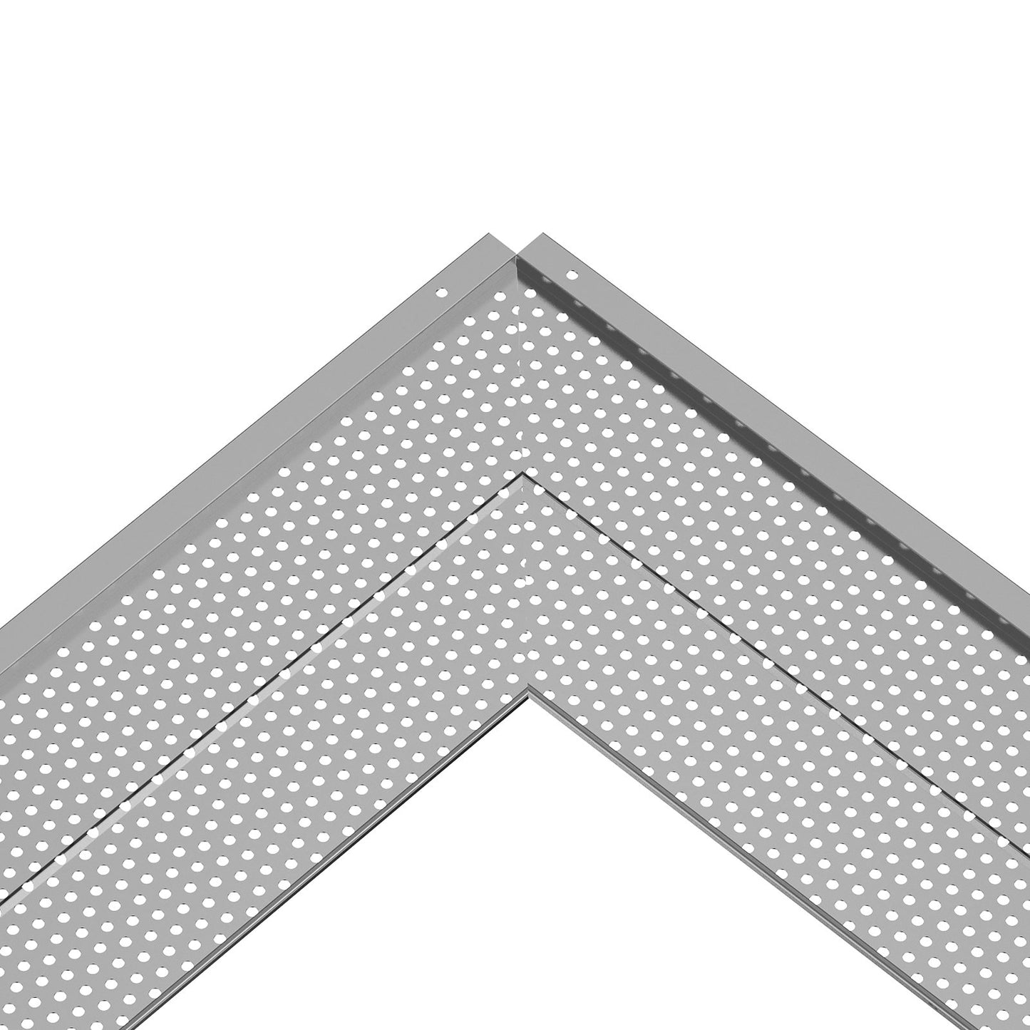 Gutter guard, 152 mm width, aluminum leaf filter Do-it-yourself gutter guard, 52 pcs 528 cm total length, 4 mm hole diameter and 0.5 mm thick Raptor gutter guards Fits all roof or gutter types