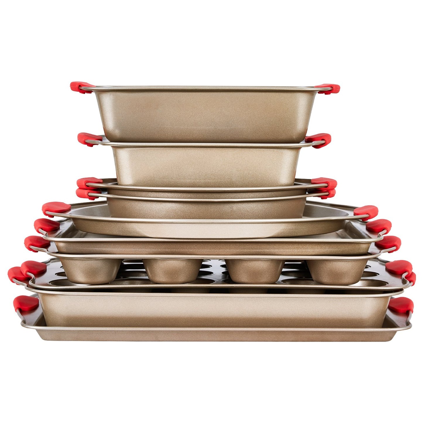 Baking tray set 10-piece nonstick carbon steel set with silicone handle