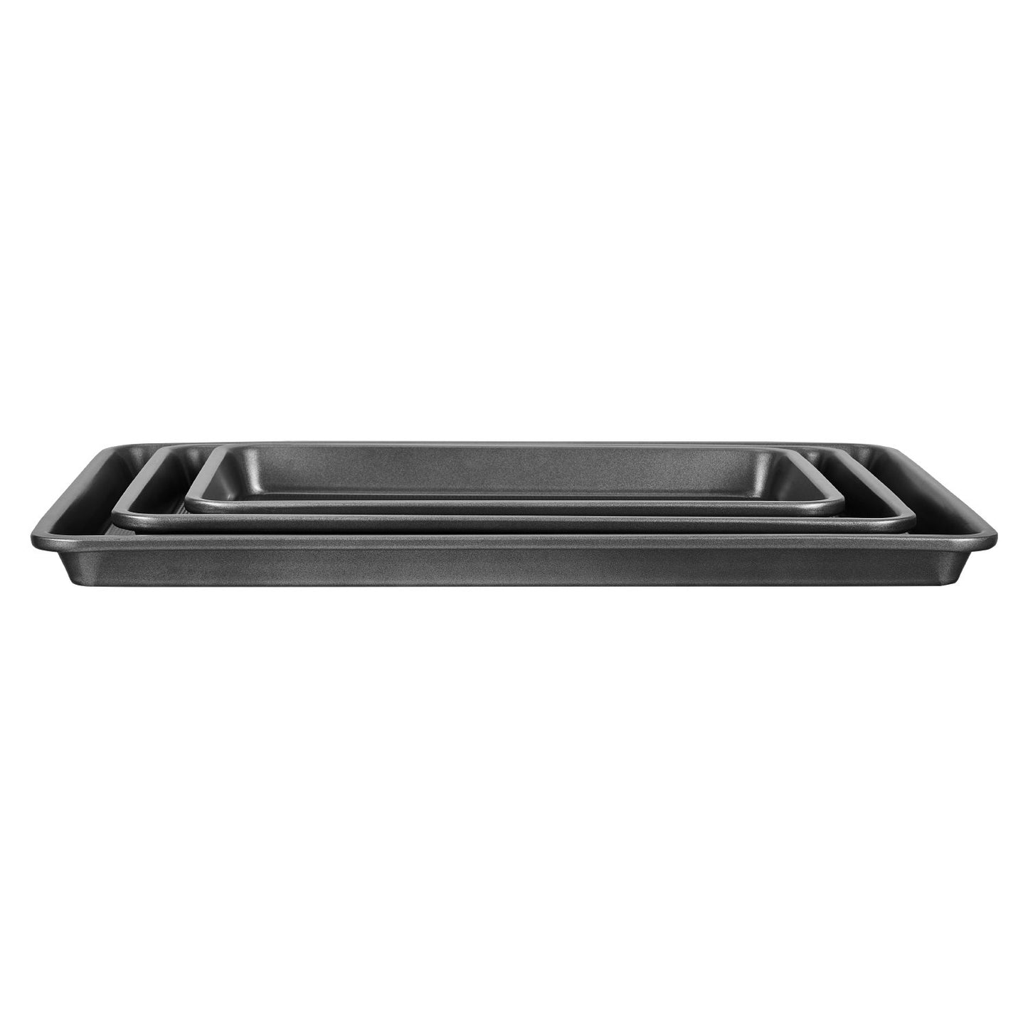 Baking tray set 3-piece nonstick carbon steel set with silicone handle
