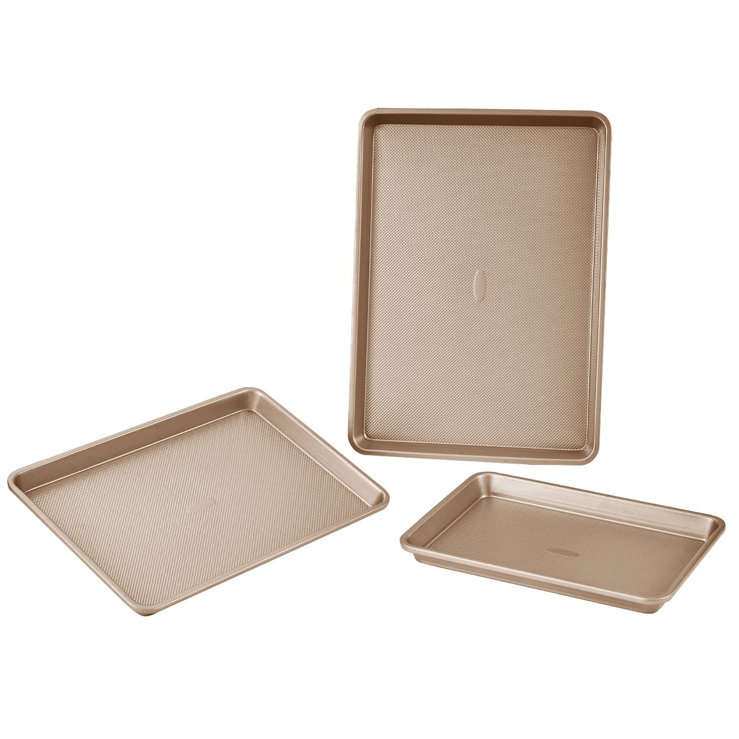 Baking tray set 3-piece nonstick carbon steel set with silicone handle