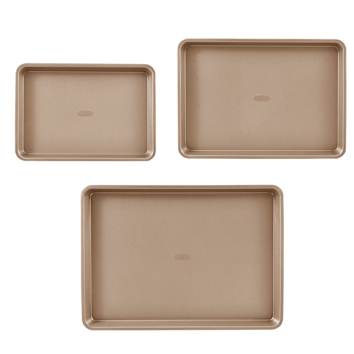 Baking tray set 3-piece nonstick carbon steel set with silicone handle