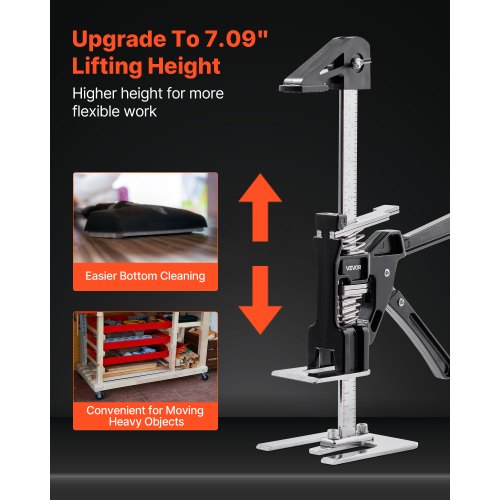 Labor-saving Jack 2 pcs 150 kg Load capacity Lift capacity up to 180 mm Black