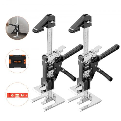 Arbetsbesparande Domkraft 2 st 200 kg Kapacitet 2 Lyftlägen upp till 165 mm Svart