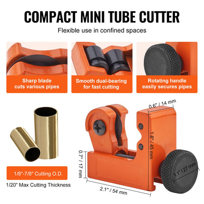 3PCS Pipe Cutter Set Copper Pipe Cutter Mini Pipe Cutter Deburring Tool