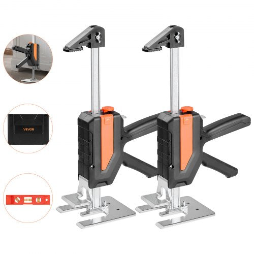 Arbetsbesparande Domkraft 2 st 200 kg Kapacitet 2 Lyftlägen till 195 mm Svart