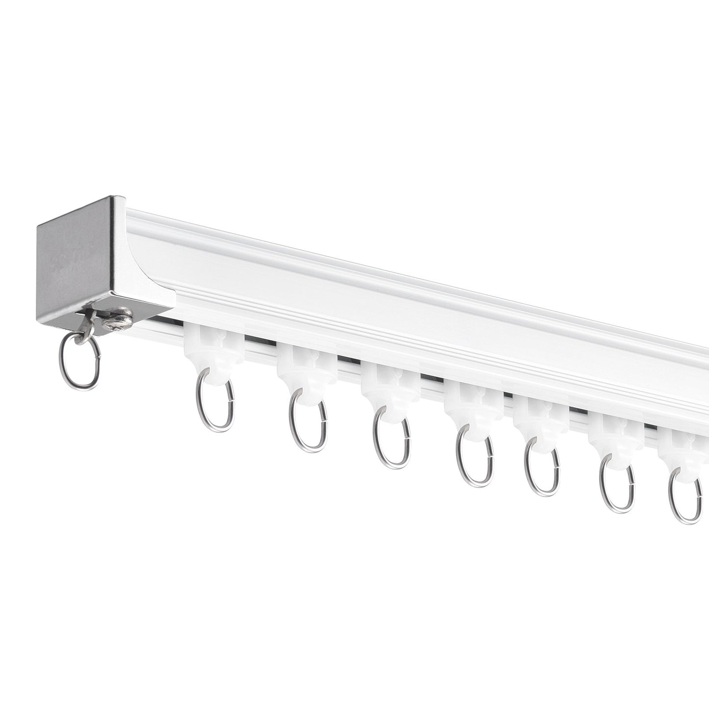 Takgardinskena set 17,7 FT/5,4 meter rumsavdelare med krokar Vit