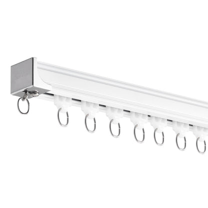 Takgardinskena set 17,7 FT/5,4 meter rumsavdelare med krokar Vit