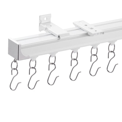 Takgardinskena set 17,7 FT/5,4 meter rumsavdelare med krokar Vit