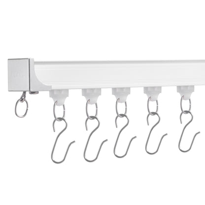 Takgardinskena set 17,7 FT/5,4 meter rumsavdelare med krokar Vit