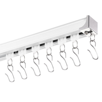 Takgardinskena set 17,7 FT/5,4 meter rumsavdelare med krokar Vit