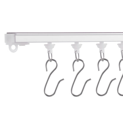 Ceiling Curtain Track Set 9.9 FT/3 Meter Self-Adhesive Room Divider White