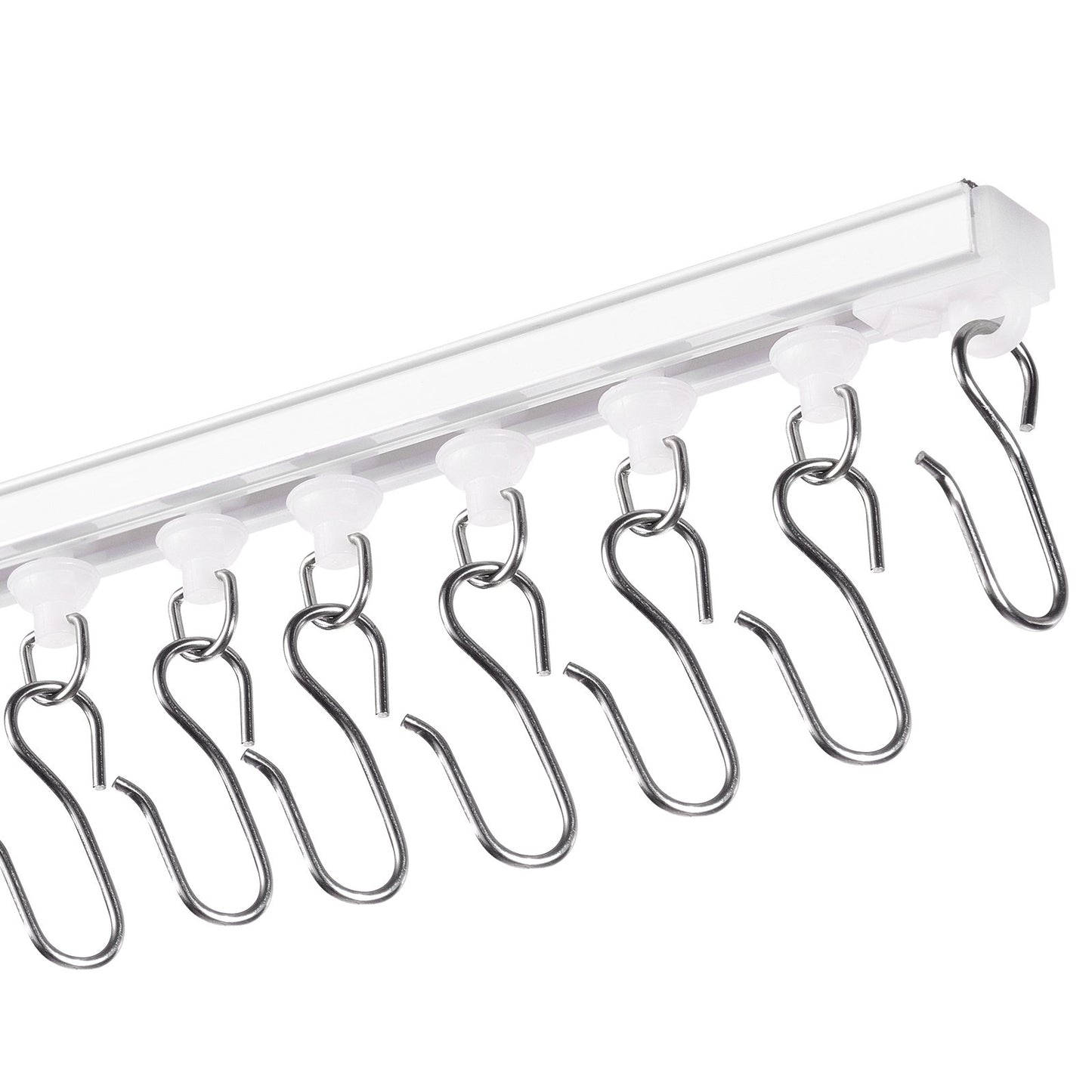 Ceiling Curtain Track Set 9.9 FT/3 Meter Self-Adhesive Room Divider White