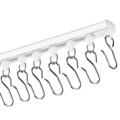 Ceiling Curtain Track Set 9.9 FT/3 Meter Self-Adhesive Room Divider White