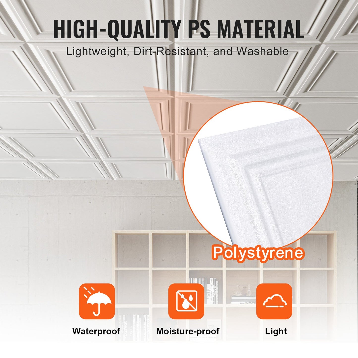 Takplattor 16-pack 20 x 20 i polystyren Enkel installation Limning