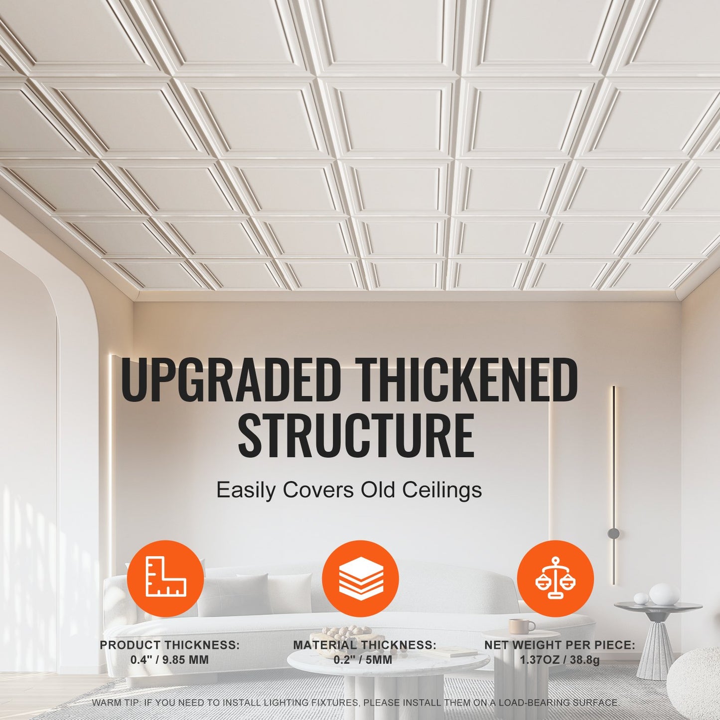 Takplattor 48-pack 20 x 20 i polystyren Enkel installation Limning