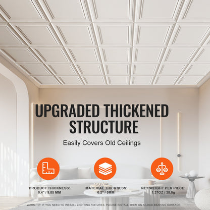 Takplattor 48-pack 20 x 20 i polystyren Enkel installation Limning