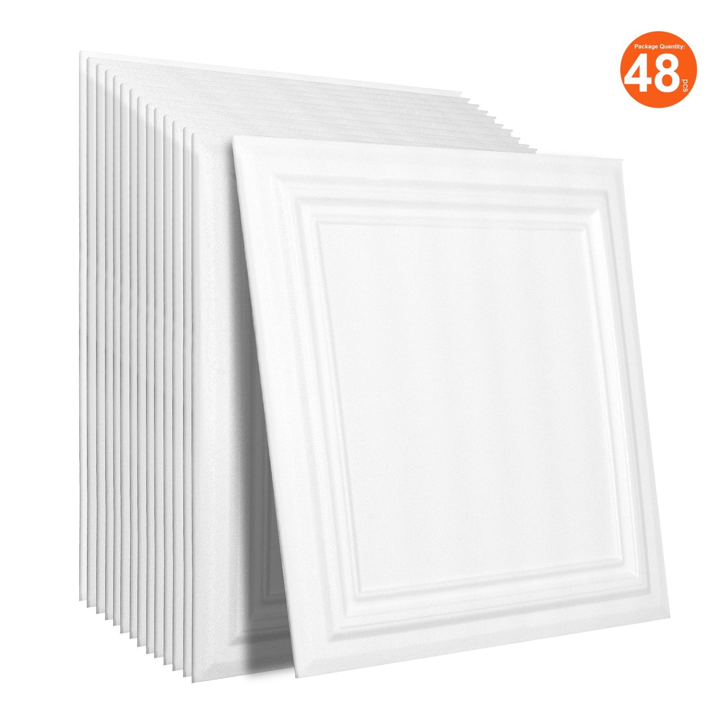 Takplattor 48-pack 20 x 20 i polystyren Enkel installation Limning