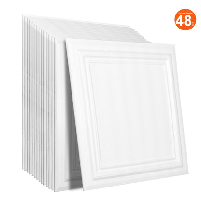 Takplattor 48-pack 20 x 20 i polystyren Enkel installation Limning