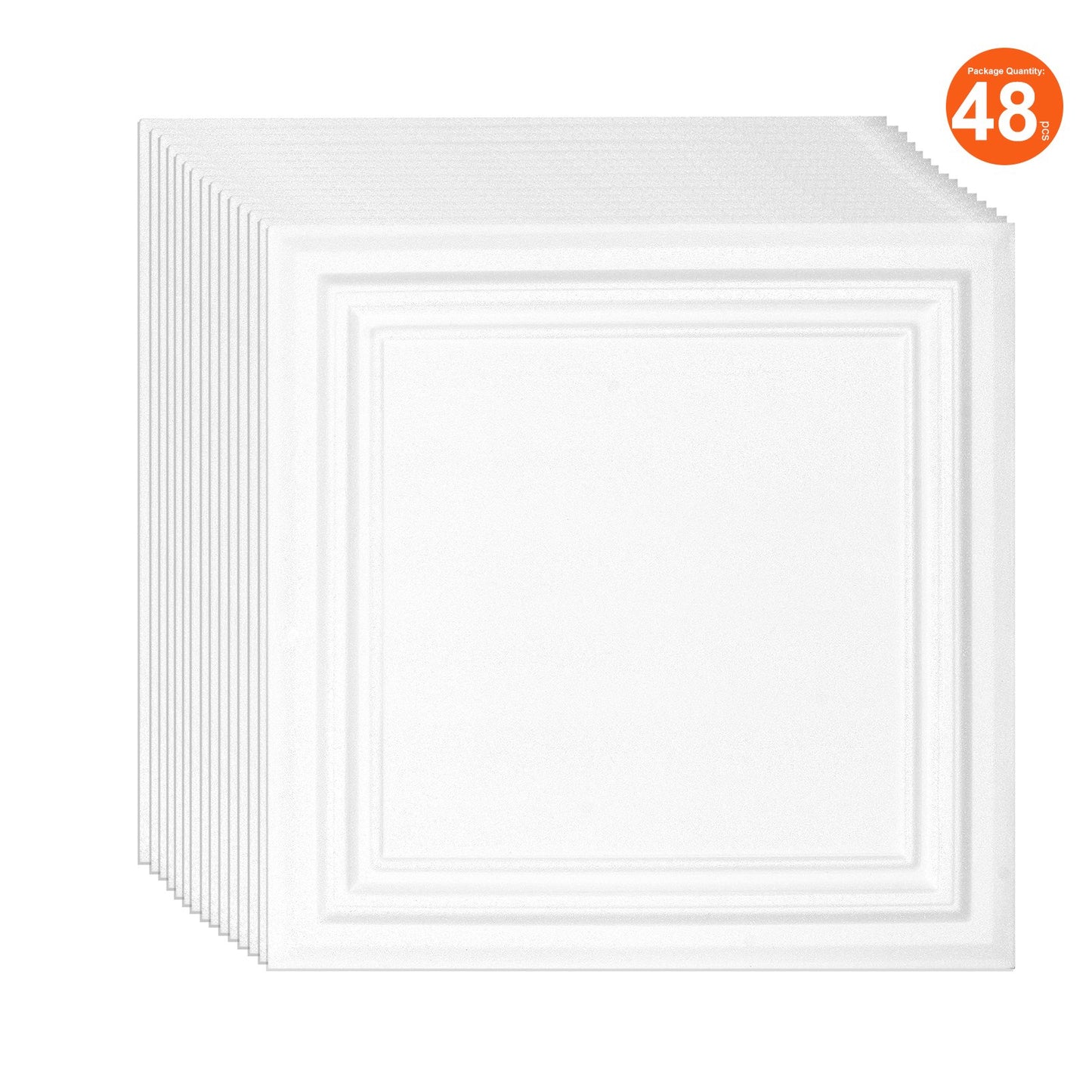 Takplattor 48-pack 20 x 20 i polystyren Enkel installation Limning