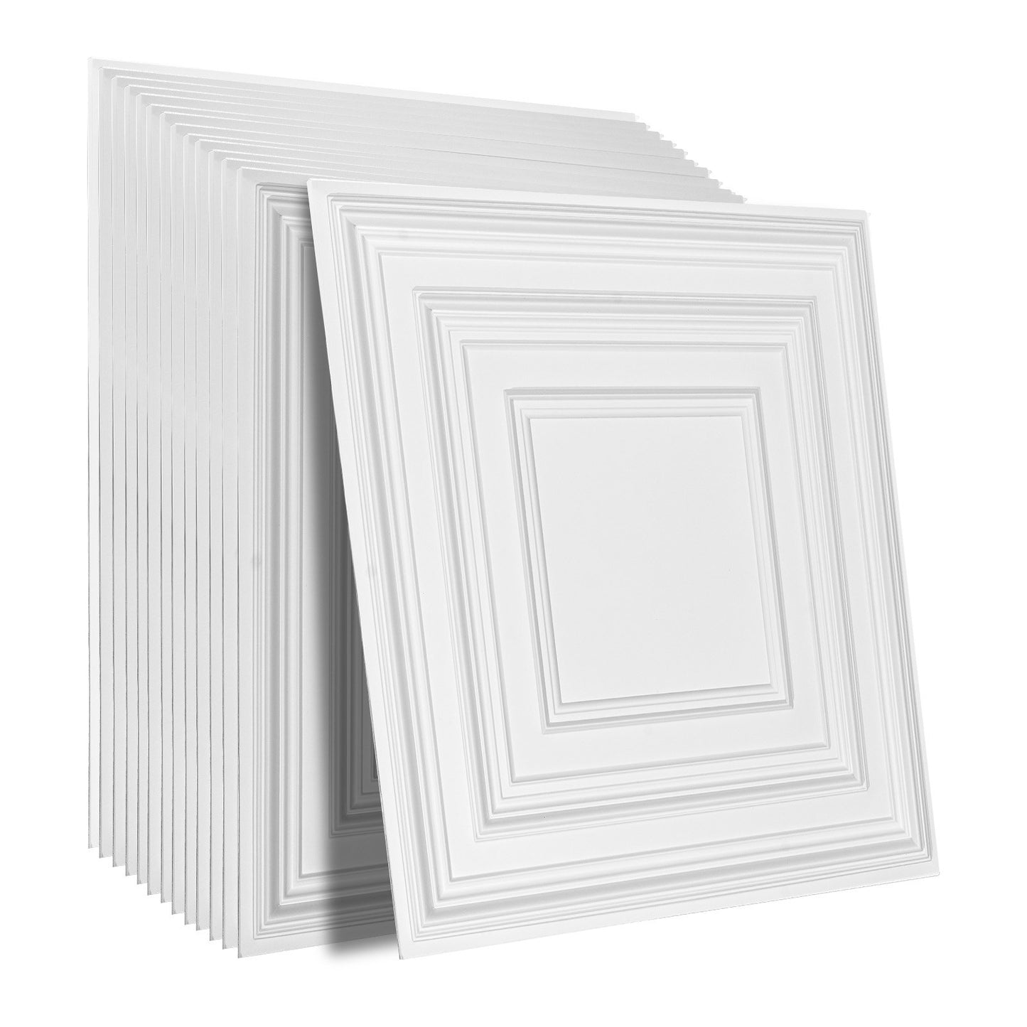Ceiling tiles 12-pack 24 x 24 in PVC Easy installation White pin pattern