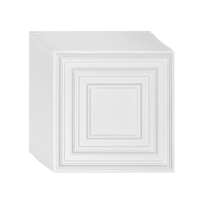 Ceiling tiles 12-pack 24 x 24 in PVC Easy installation White pin pattern