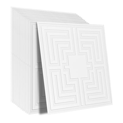 Takplattor 12-pack 24 x 24 i PVC Enkel installation Vit ekomönster