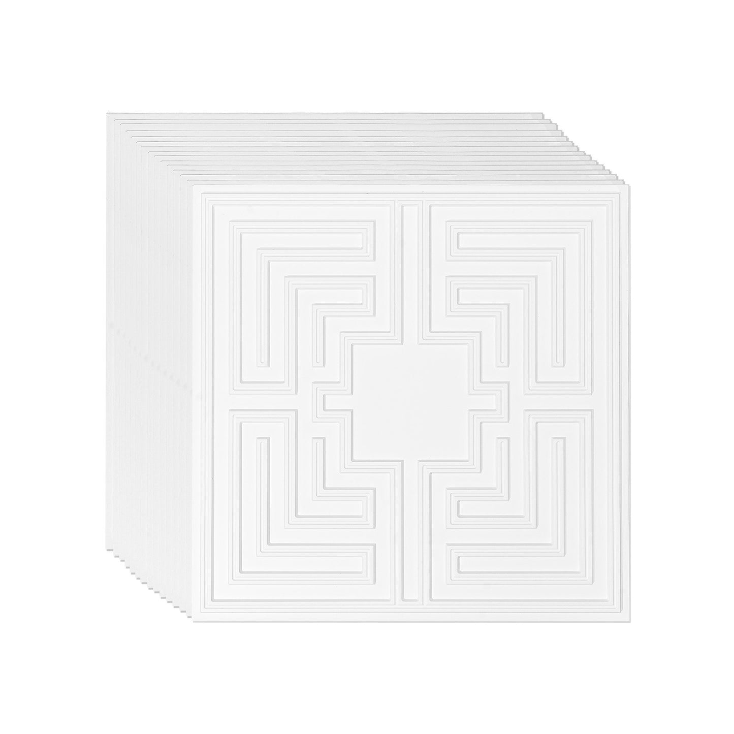 Takplattor 12-pack 24 x 24 i PVC Enkel installation Vit ekomönster