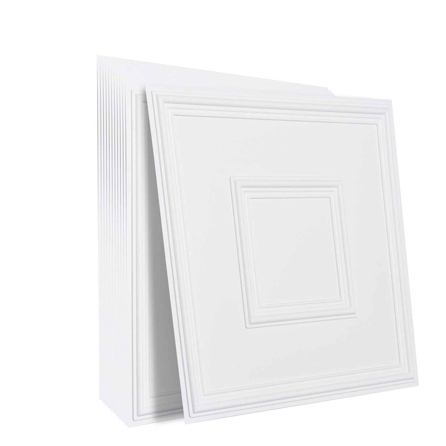 Takplattor 12-pack 24 x 24 i PVC Enkel installation Vit Geometrisk