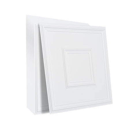 Takplattor 12-pack 24 x 24 i PVC Enkel installation Vit Geometrisk