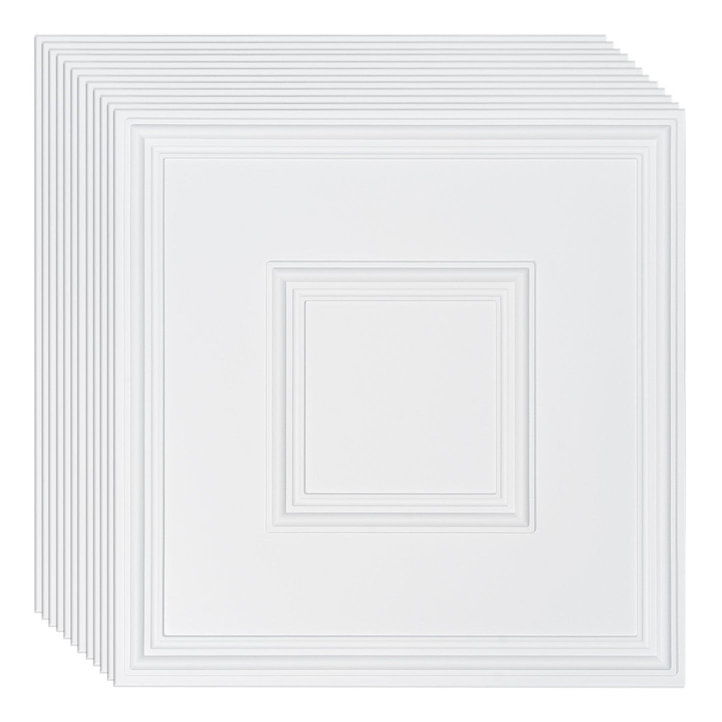 Takplattor 12-pack 24 x 24 i PVC Enkel installation Vit Geometrisk