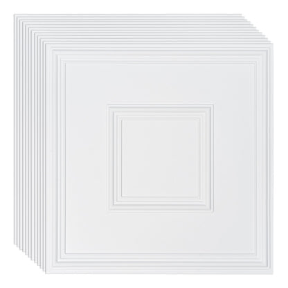 Takplattor 12-pack 24 x 24 i PVC Enkel installation Vit Geometrisk