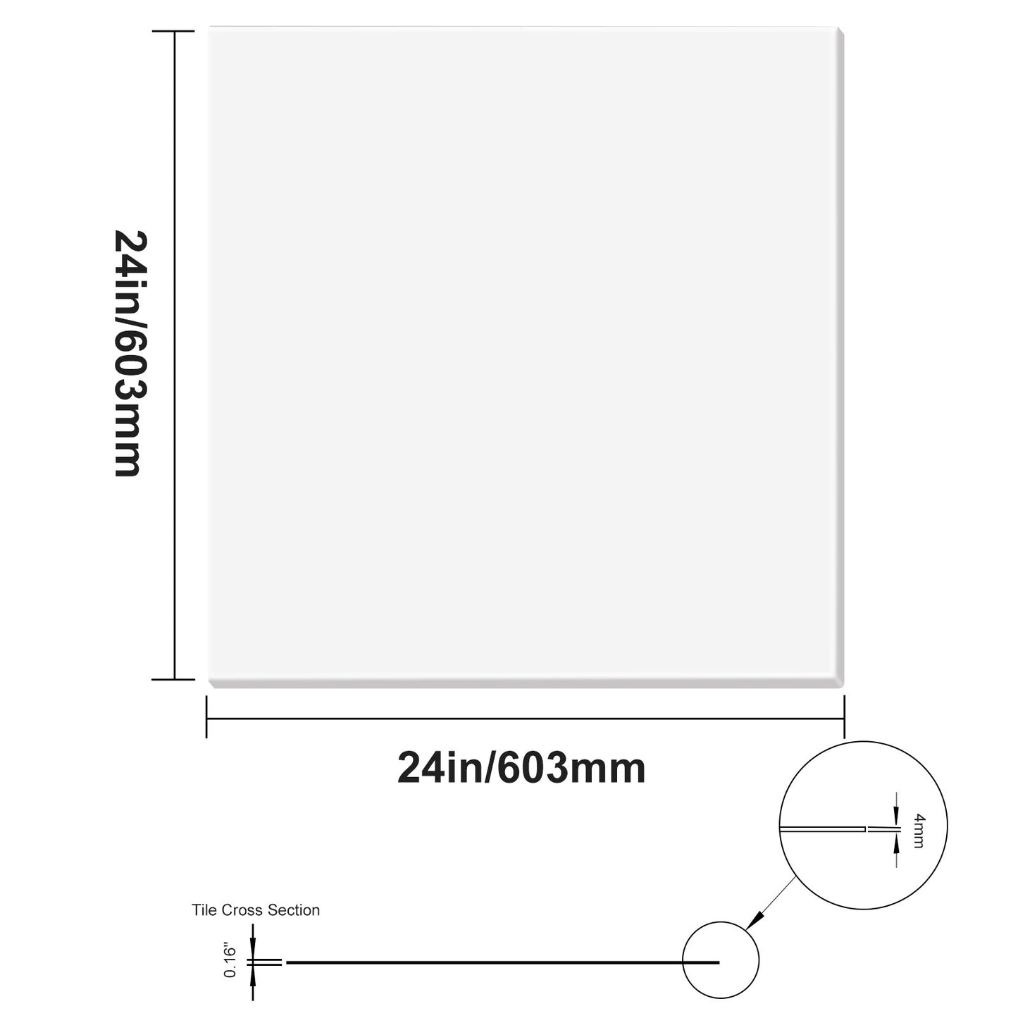 Takplattor 12-pack 24 x 24 i PVC-skum Brandklassad Slät Vit